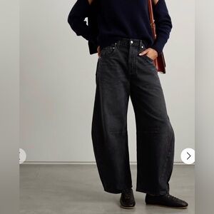 Citizens of Humanity Washed Black Horseshoe Barrel Jeans